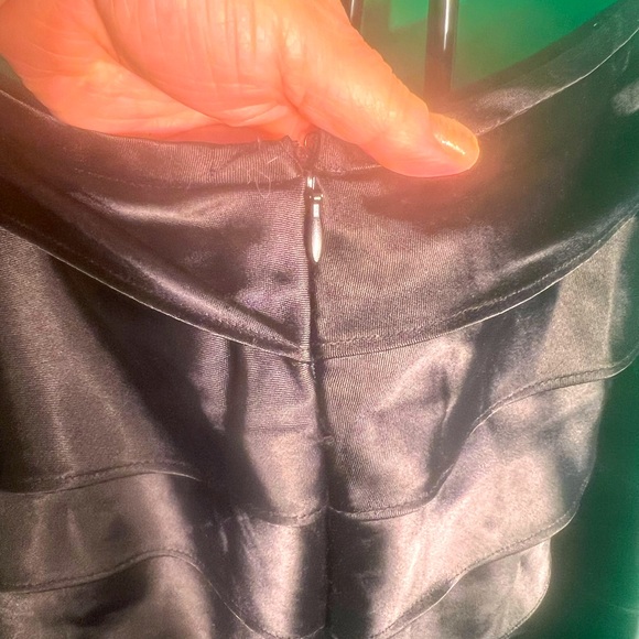 Size12 Scarlett Nite Silk Layered Black Skirt Back Zipper Very Elegant Chic - Picture 9 of 14